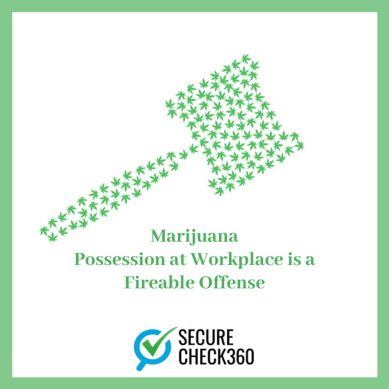 Marijuana Possession at Workplace is a Fireable Offense