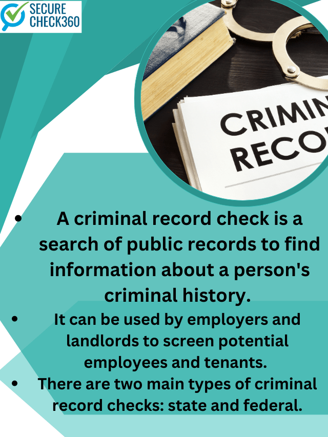 Criminal record check Everything You Need to Know SecureCheck360